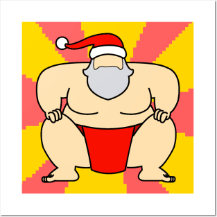 Sumo Santa Claus Posters and Art